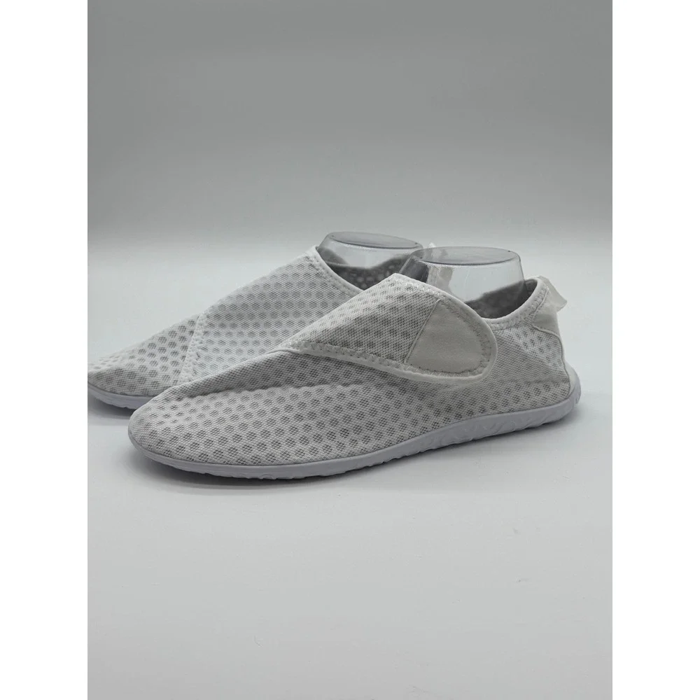 White Mesh Water Shoes Aqua Socks Hook and Loop Closure Size XXL Unisex 11-12
